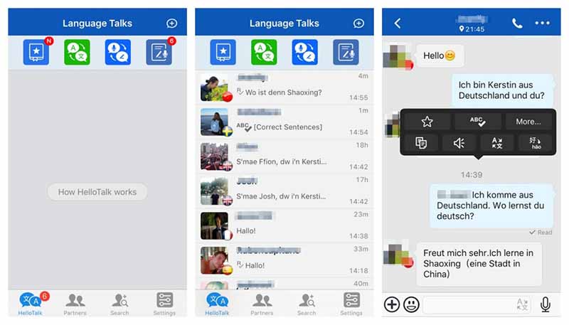 اپلیکیشنهای آموزش زبان hellotalk