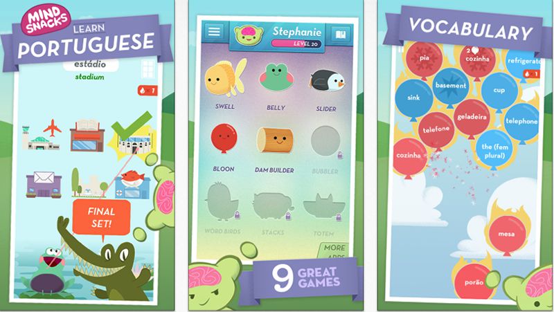 اپلیکیشنهای آموزش زبان mindsnacks